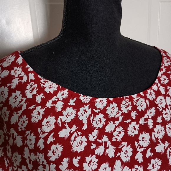 Agnes Orinda Women's Retro Ditsy Floral Short Sleeve Blouse Size 4X - Picture 6 of 10